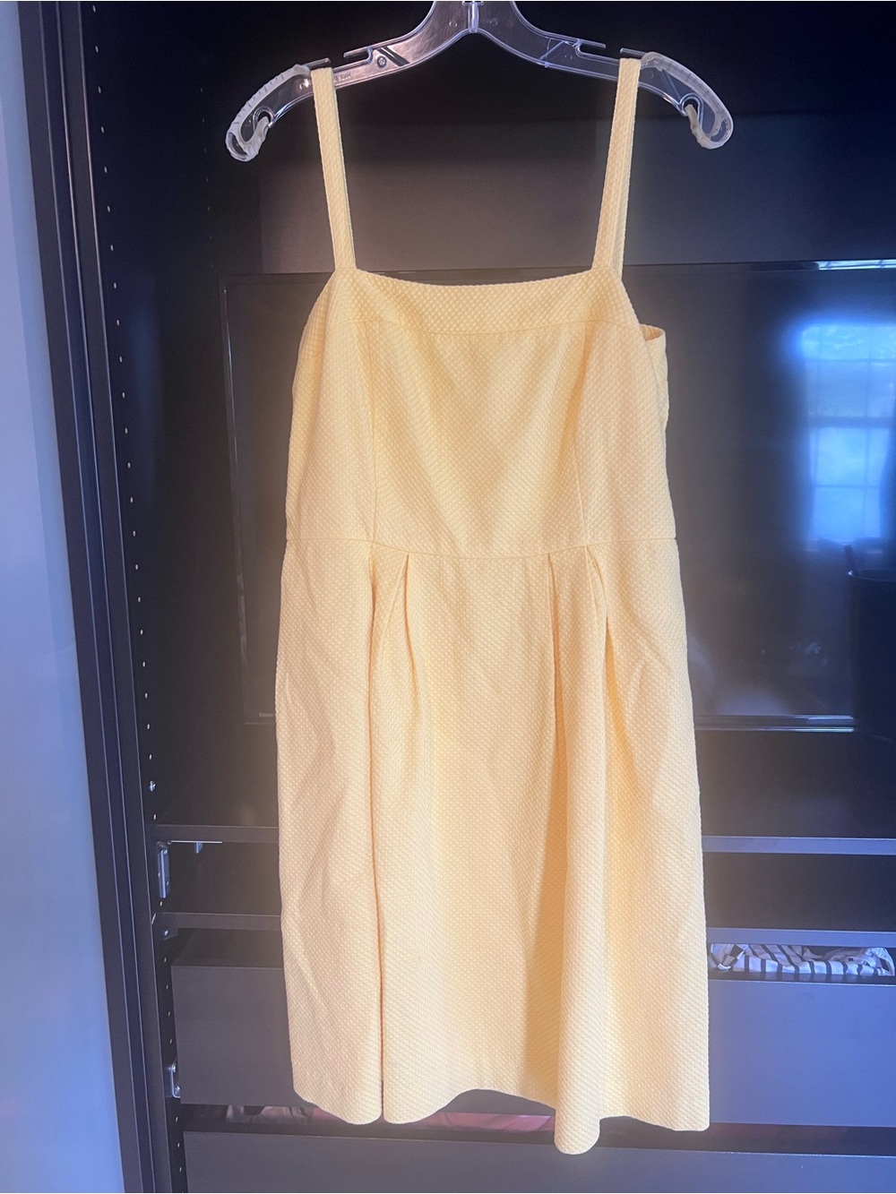 LOFT Yellow Textured Sundress with Thin Straps